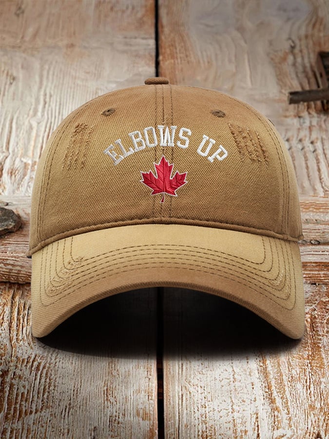 Retro Elbows Up Canada Printed Baseball Cap
