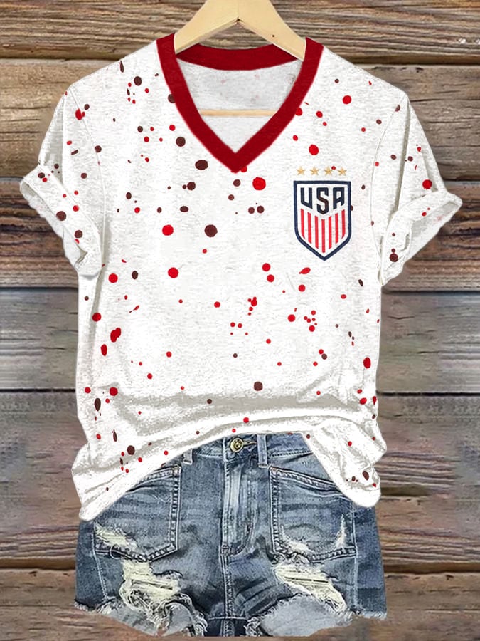 Women's USA Falg Printed T-shirt