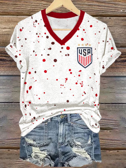 Women's USA Falg Printed T-shirt