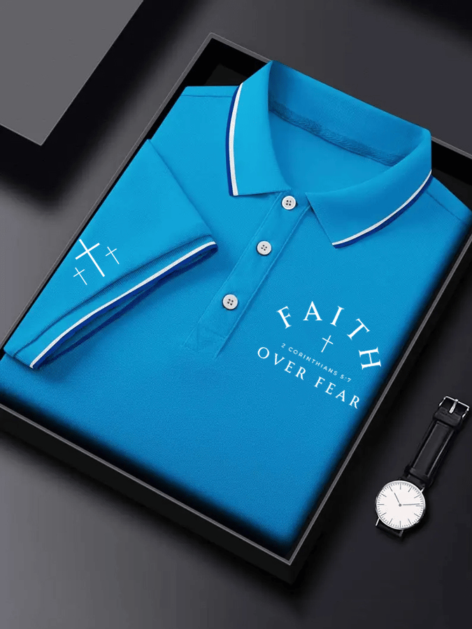 Men's Faith Print Polo Shirt