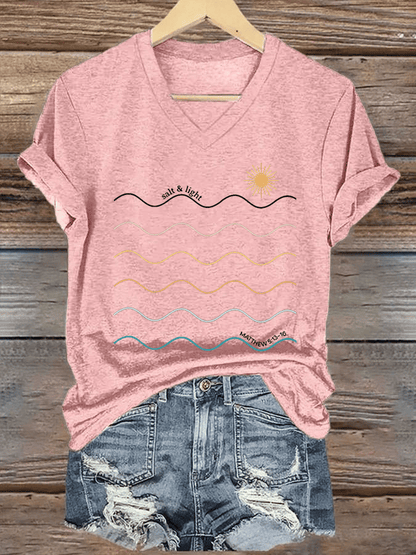 Women's Salt & Light Faith Print V-Neck T-Shirt