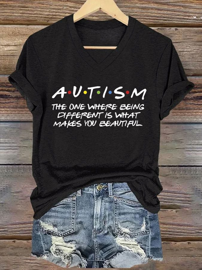 Women's Autism Awareness Print T-Shirt