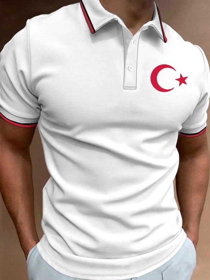 Men's Retro Turkish Liri Simple Polo Shirt