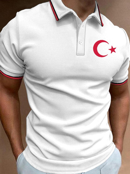 Men's Retro Turkish Liri Simple Polo Shirt
