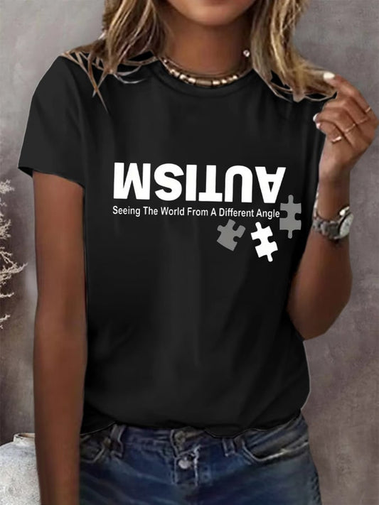 Womens Autism: Seeing The World From A Different Perspective Print T-Shirt