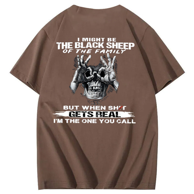 The Blacksheep Of  The Family Pattern Print 100%Cotton T-Shirt