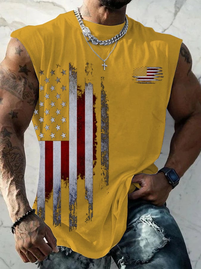 Men's Vintage Flag Print Tank Top