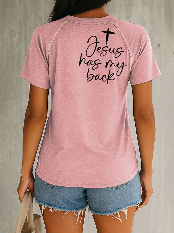 Women's Faith Cross Printed Short Sleeve T-shirt