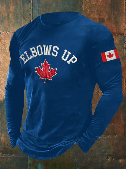 Men'S Retro Canada Elbows Up Print T-Shirt