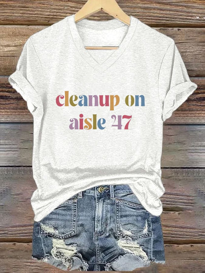 Women's Cleanup On Aisle 47 Print Casual T-Shirt