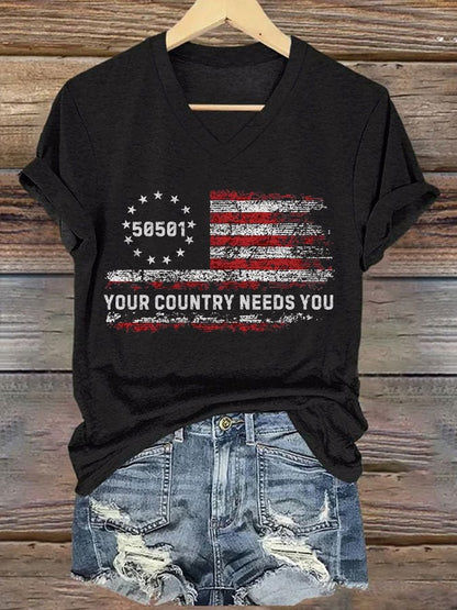 Women's 50501 Your Country Needs You Print T-Shirt