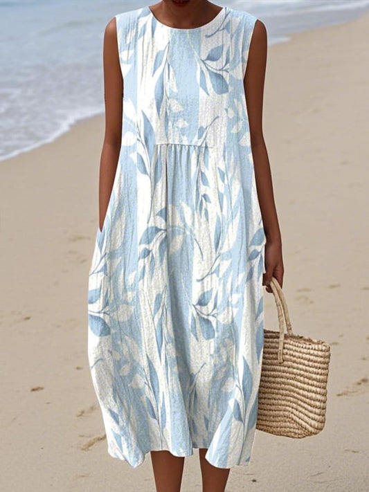 Women's Vintage Floral Print Casual Dress