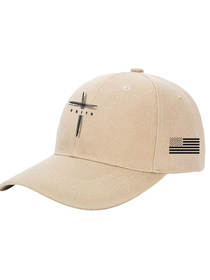 Unisex Faith&Flag Print Baseball Cap