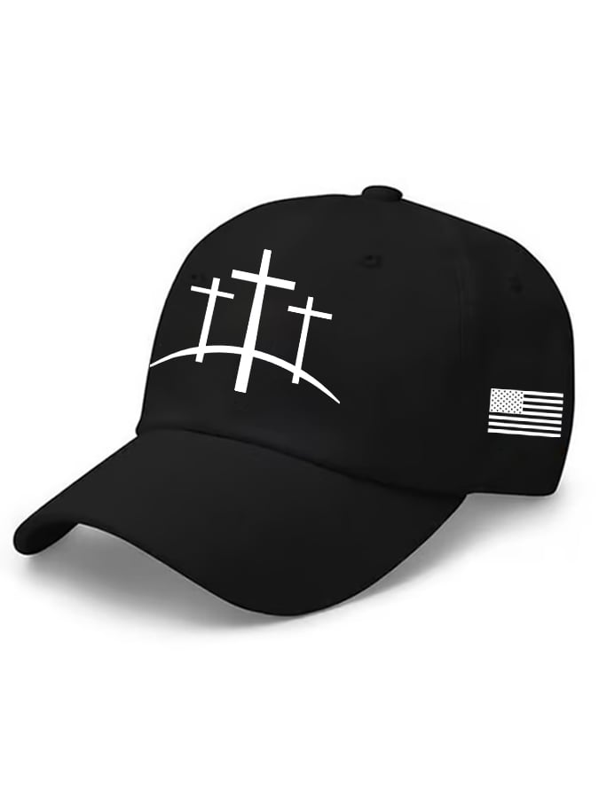 Unisex Flag Cross Print Baseball Cap