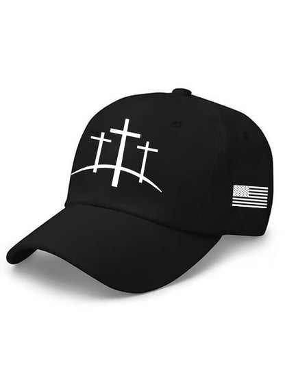 Unisex Flag Cross Print Baseball Cap