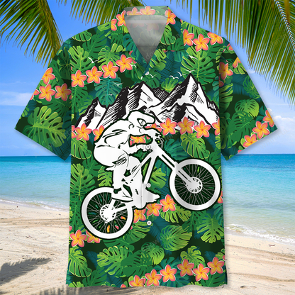 Mountain Bike Tropical Hawaiian Shirt