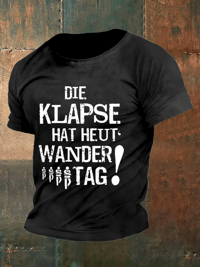 The nuthouse has hiking day today! - Men's round-neck T-shirt