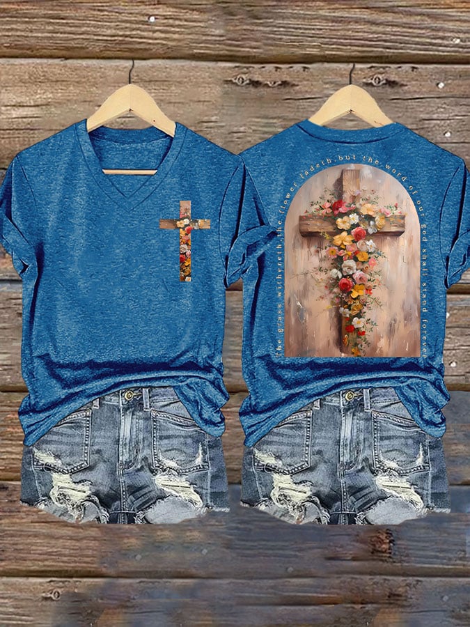 The Grass Withereth, The Word Of Out God Shall Stand Forever Print T-shirt