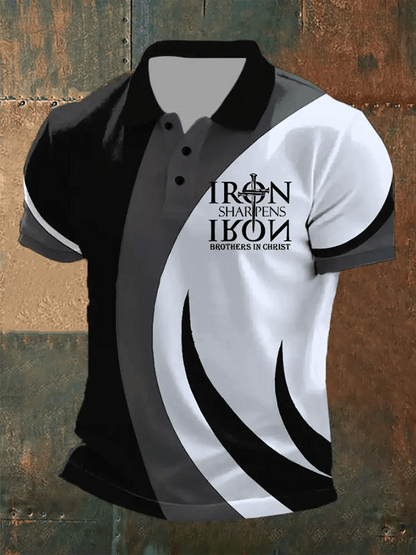 Men's Retro Faith Casual Printed Polo Shirt