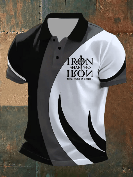 Men's Retro Faith Casual Printed Polo Shirt