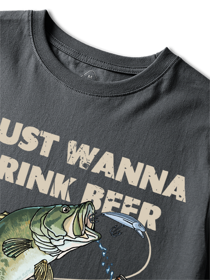 I Just Wanna Drink Beer and Jerk My Rod Unisex Classic Cotton Tee