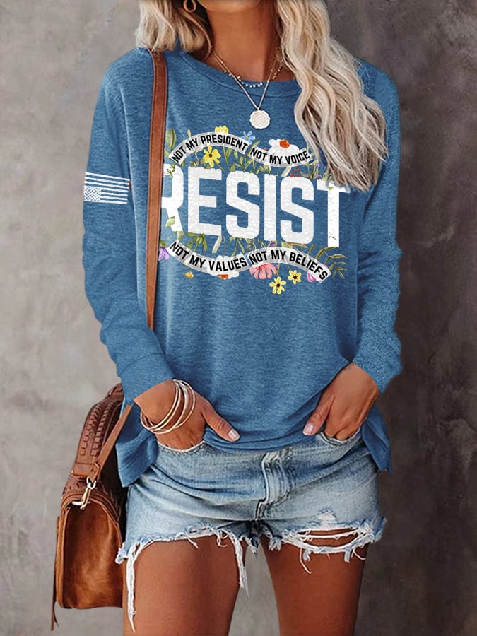 Retro Resist Not My President, Not My Voice, Not My Values, Not My Beliefs Print T-Shirt