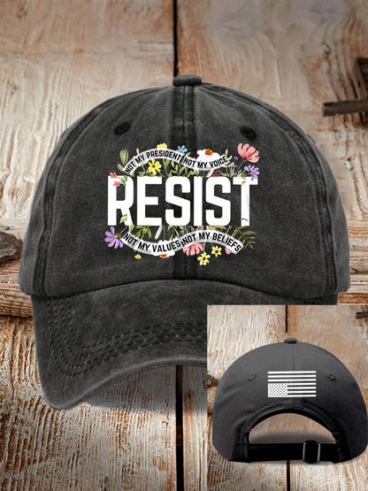 Retro Resist Not My President, Not My Voice, Not My Values, Not My Beliefs Print Baseball Cap