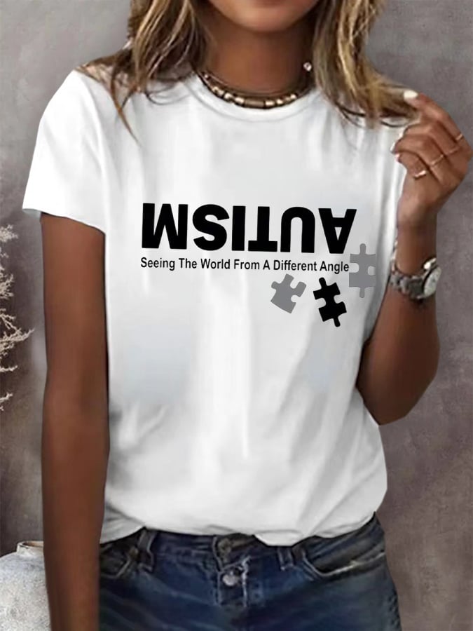 Womens Autism: Seeing The World From A Different Perspective Print T-Shirt