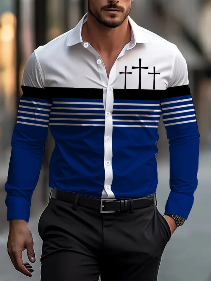 Men's Faith Printed Simple Casual Shirt