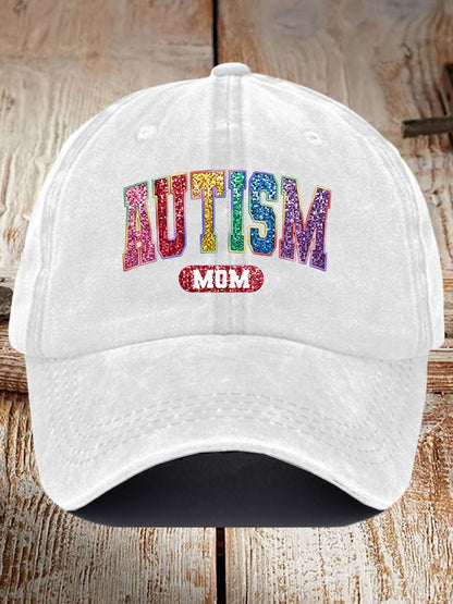 Unisex Autism Mom Print Baseball Cap