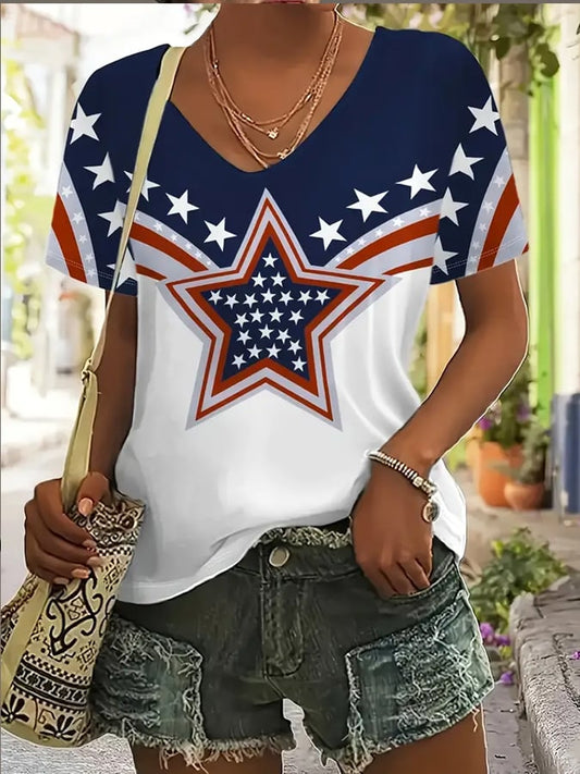 Independence Day Graphic Print Crew Neck T-Shirt