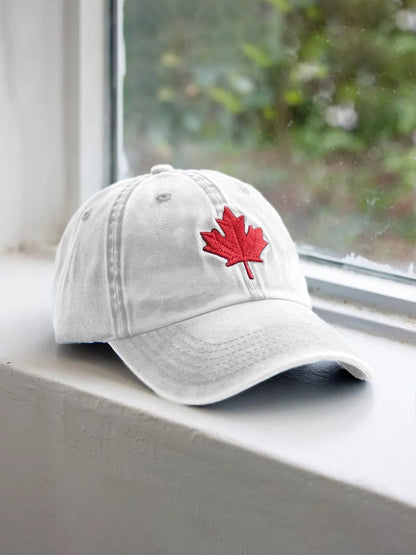 Retro Canadian Maple Leaf Print Baseball Cap