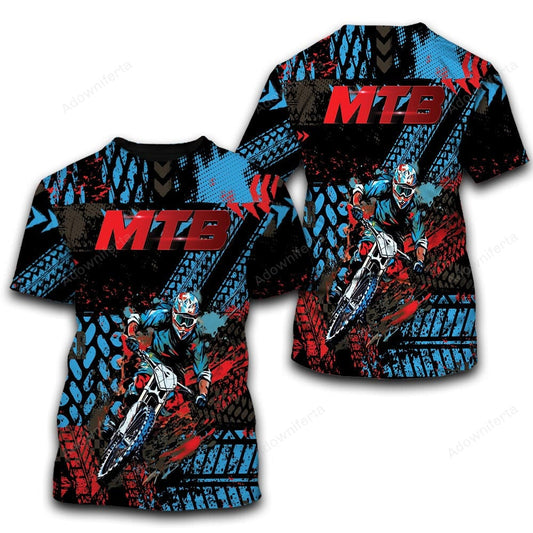 MTB Blue Red T-Shirt For Men & Women