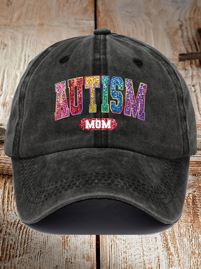 Unisex Autism Mom Print Baseball Cap