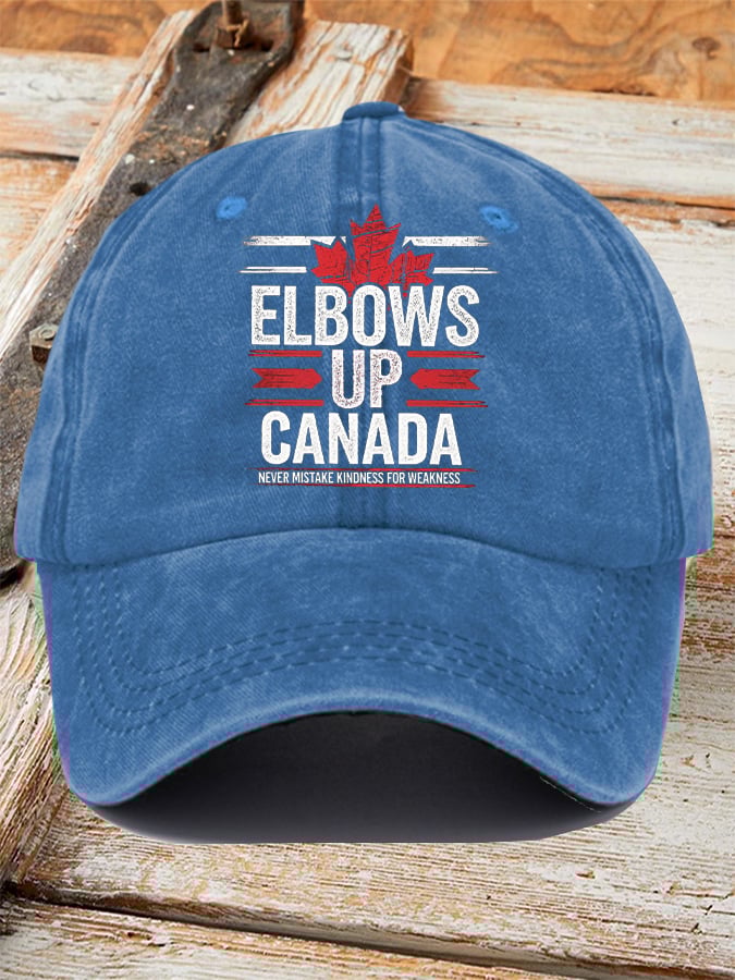 Unisex Retro Elbows Up Canada Never Mistake Kindness For Weakness Printed Baseball Cap