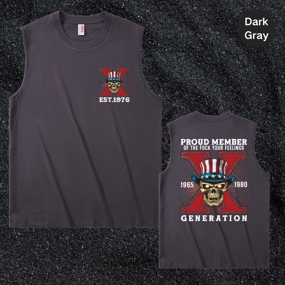 GenX Skull Cotton Tank Top Custom EST for 1965-1980 Generation