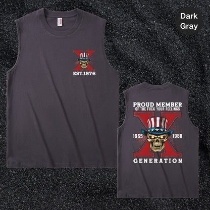 GenX Skull Cotton Tank Top Custom EST for 1965-1980 Generation