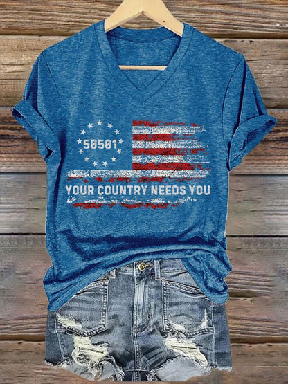 Women's 50501 Your Country Needs You Print T-Shirt