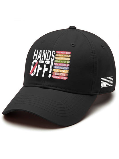 Unisex Retro Hands Off Protest Printed Baseball Cap
