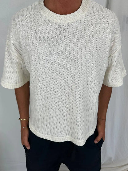 Simple Casual And Daily Two Thread Stitch Tee
