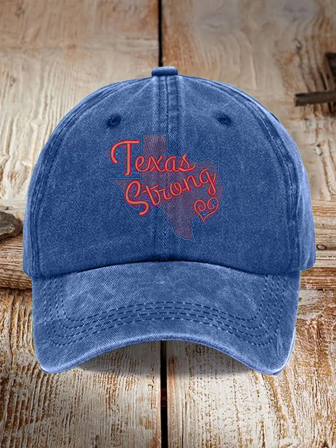 Retro Texas Strong Print Baseball Cap