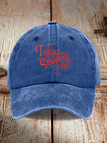 Retro Texas Strong Print Baseball Cap