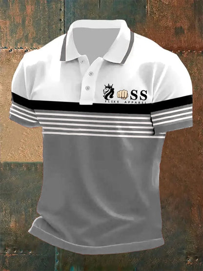 Lässiges Poloshirt für Herren mit Retro-Buchstabendesign