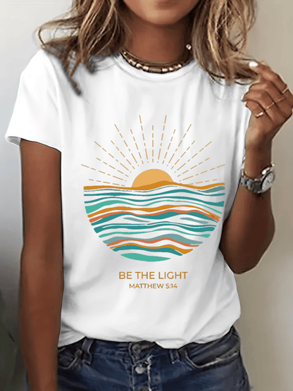 Women's Be The Light Print Crew Neck T-Shirt