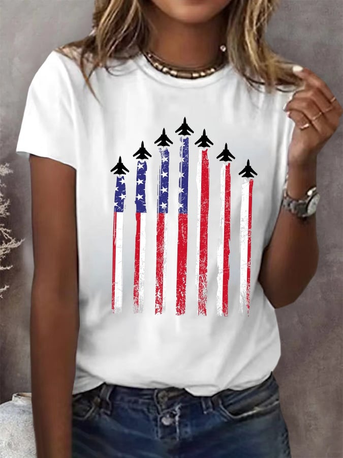 🔥Last Day 49% Off🔥Women's Red White Blue Print T-shirt