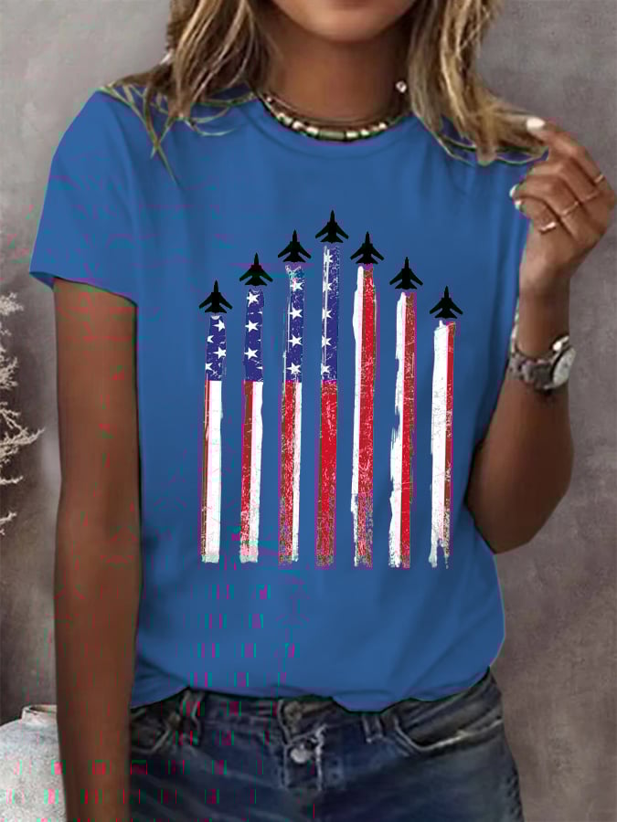 🔥Last Day 49% Off🔥Women's Red White Blue Print T-shirt