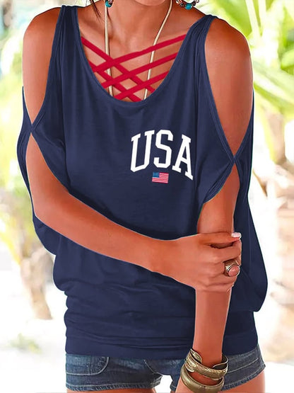 Women's Stars and Stripes Blouse（No Vest）