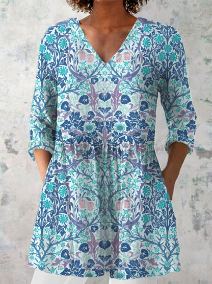 Women's Art Iris Floral Blouse