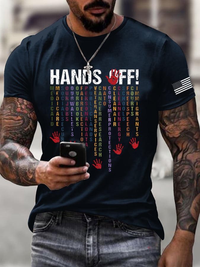 Men's Hands Off Protest Print T-Shirt
