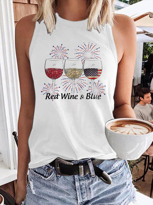 🔥Last Day 49% Off🔥Women's Red Wine and Blue Print Vest